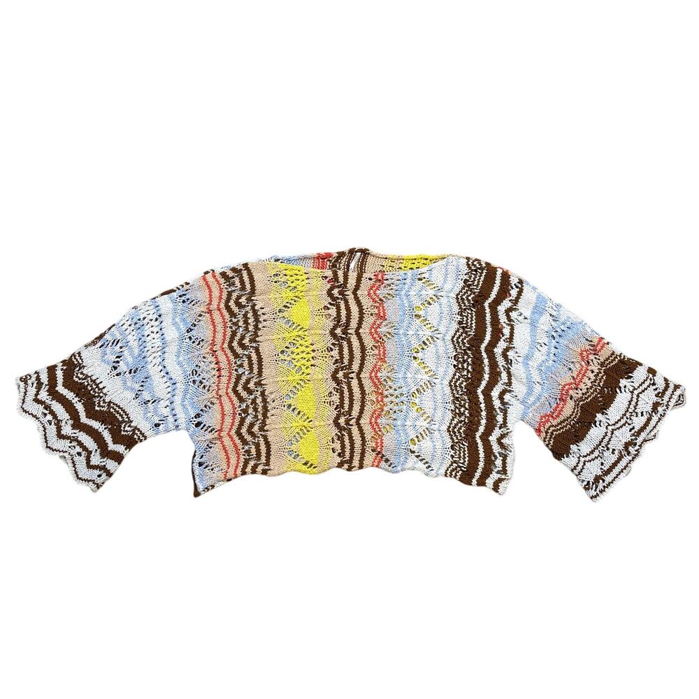 Free People Sea Shine open knit Medium multicolor Knitted Sweater loose baggy - Picture 2 of 6